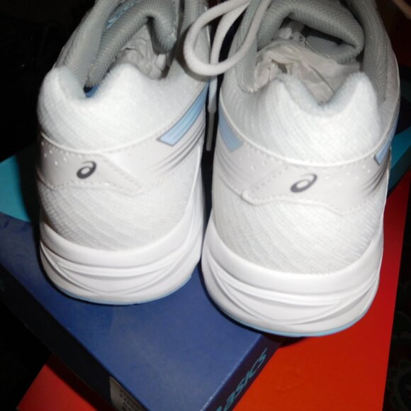 NEW 9.5M LADIES ASCIS GEL CONTEND 4 WHITE/BLUE BELL RUNNING SNEAKERS - Picture 11 of 11
